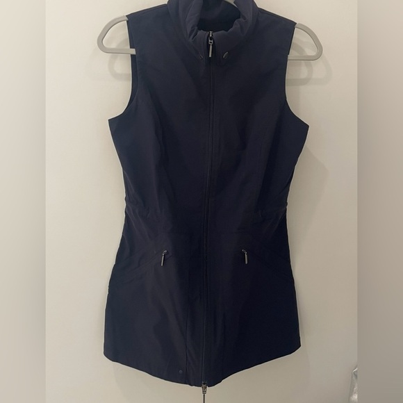 ANATOMIE Delaney Travel Vest Blue Two Way Zipper Front Pockets Drawstring Waist - Picture 9 of 11